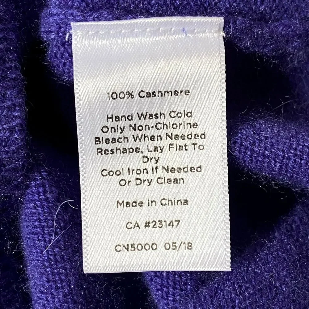 Talbots Pure Cashmere Sweater Womens Size Small Dark Periwinkle 3/4 Sleeves - Picture 7 of 10